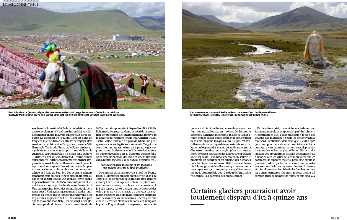Kieran Dodds Publication: Geo France, November 2013 Geo France, November 2013.  Part of 20-page spread on The Third Pole.